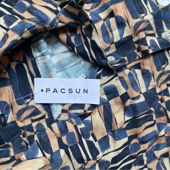 Men’s PacSun Button Down Print Shirt Size Medium NEW With Tag - Picture 4 of 6